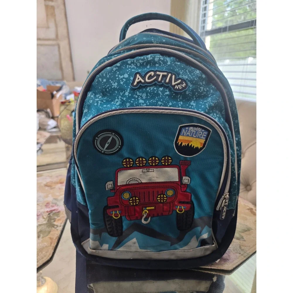 Activ New Kids Blue Off-Road Truck Backpack Reflective Adventure School Bag